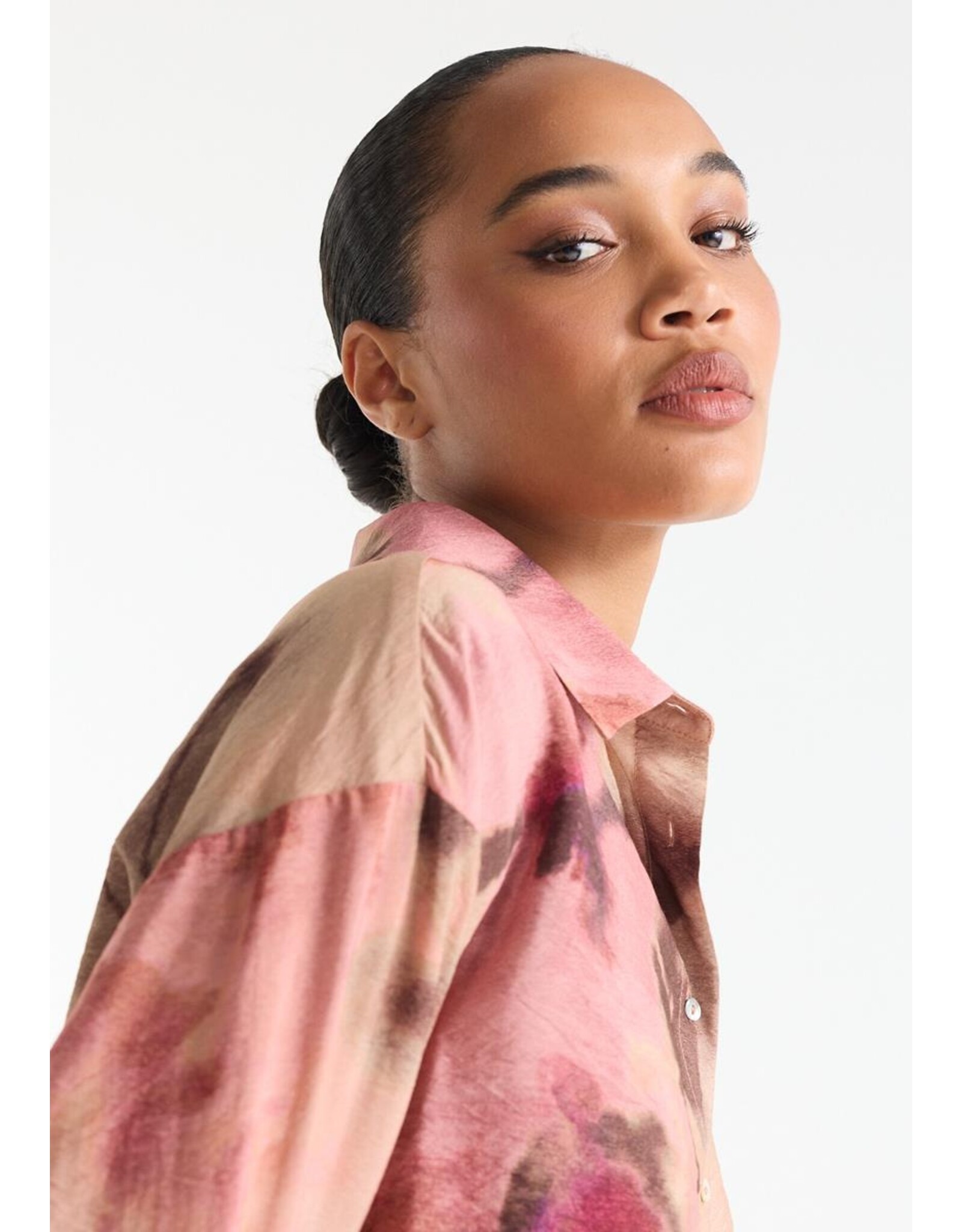 Jansen Juna long puff sleeve - Multi Rose
