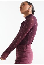 Jansen Jola mesh top - wine rose