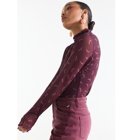 Jansen Jola mesh top - wine rose