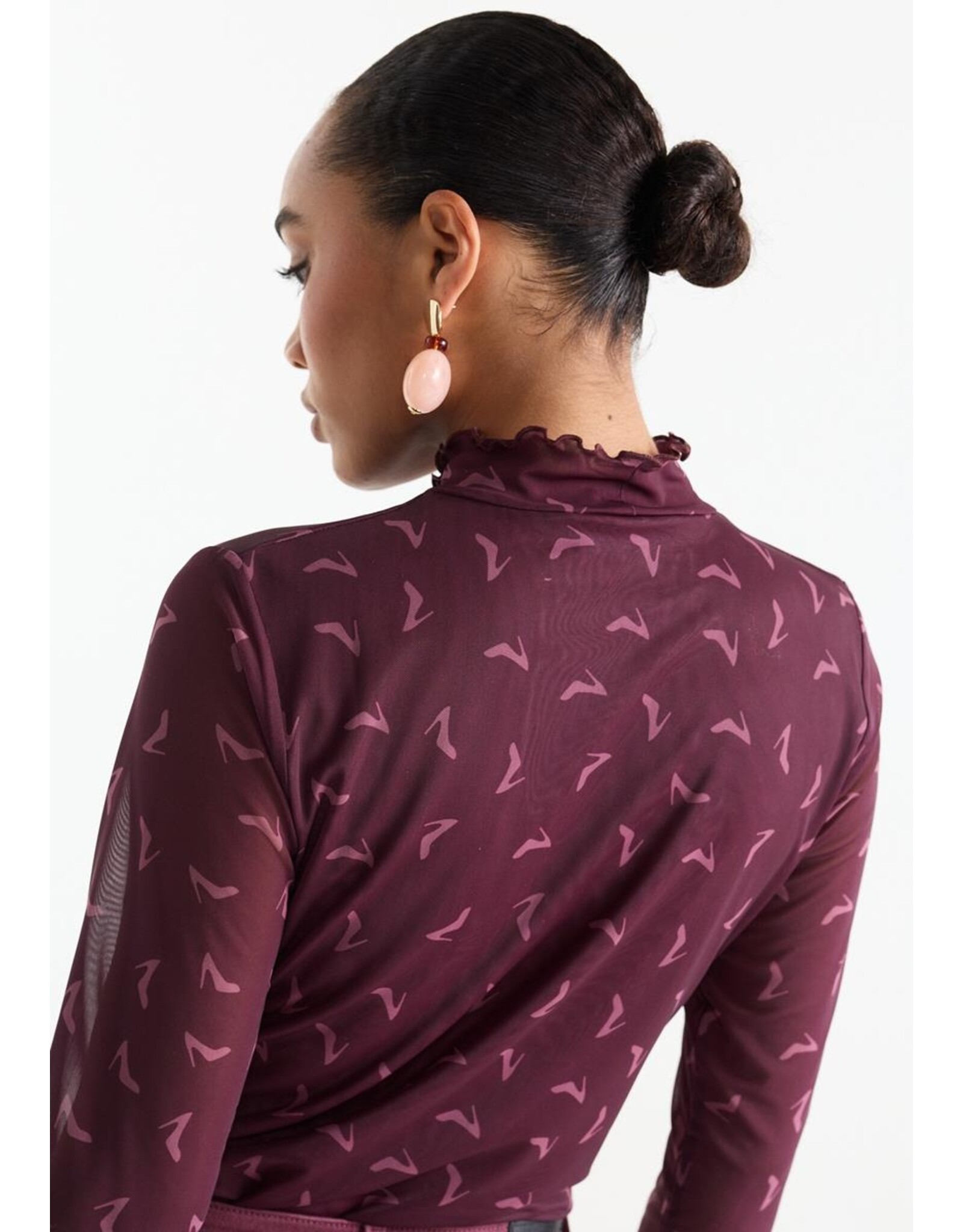 Jansen Jola mesh top - wine rose
