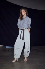 Haute L'amitié Maxi Split Tie Tall Pants - Grey Melange