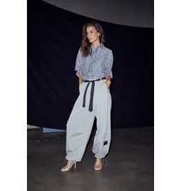 Haute L'amitié Maxi Split Tie Tall Pants - Grey Melange