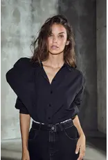 Haute L'amitié Cosmopolitan Drape Shirt - Black