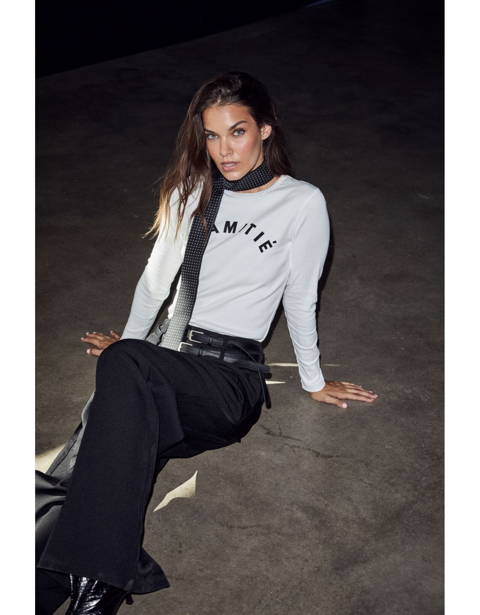 Haute L'amitié Clean LS logo tee - Offwhite