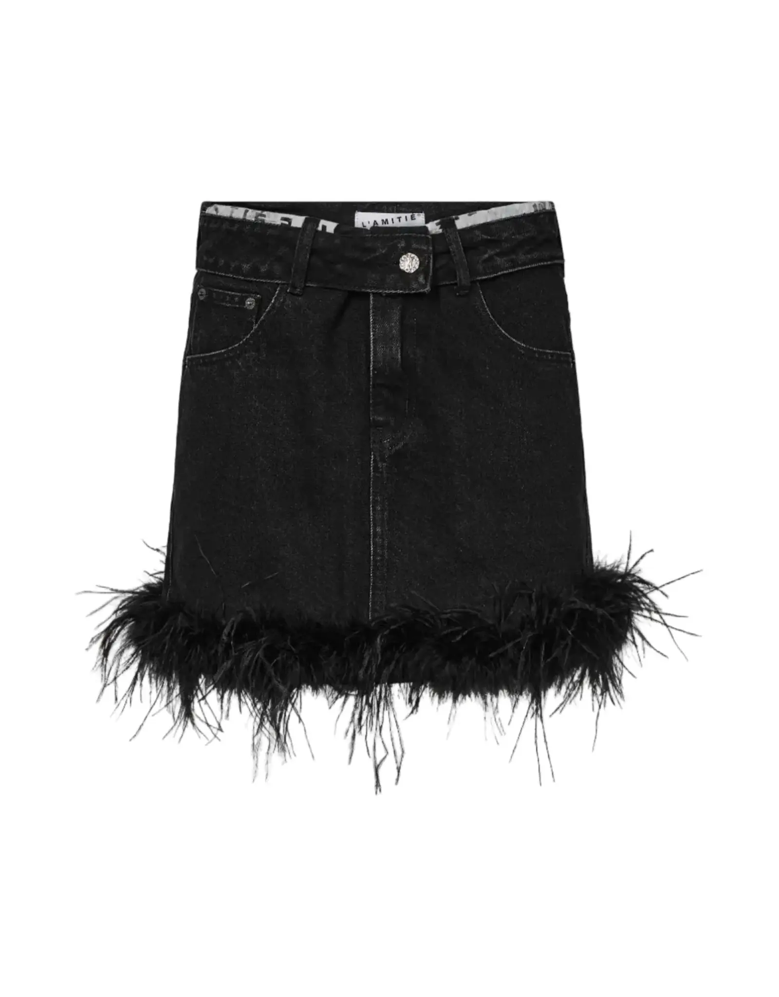 Haute L'amitié Flip waist feather skirt - Black