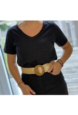 Cream T shirt canba  pich black