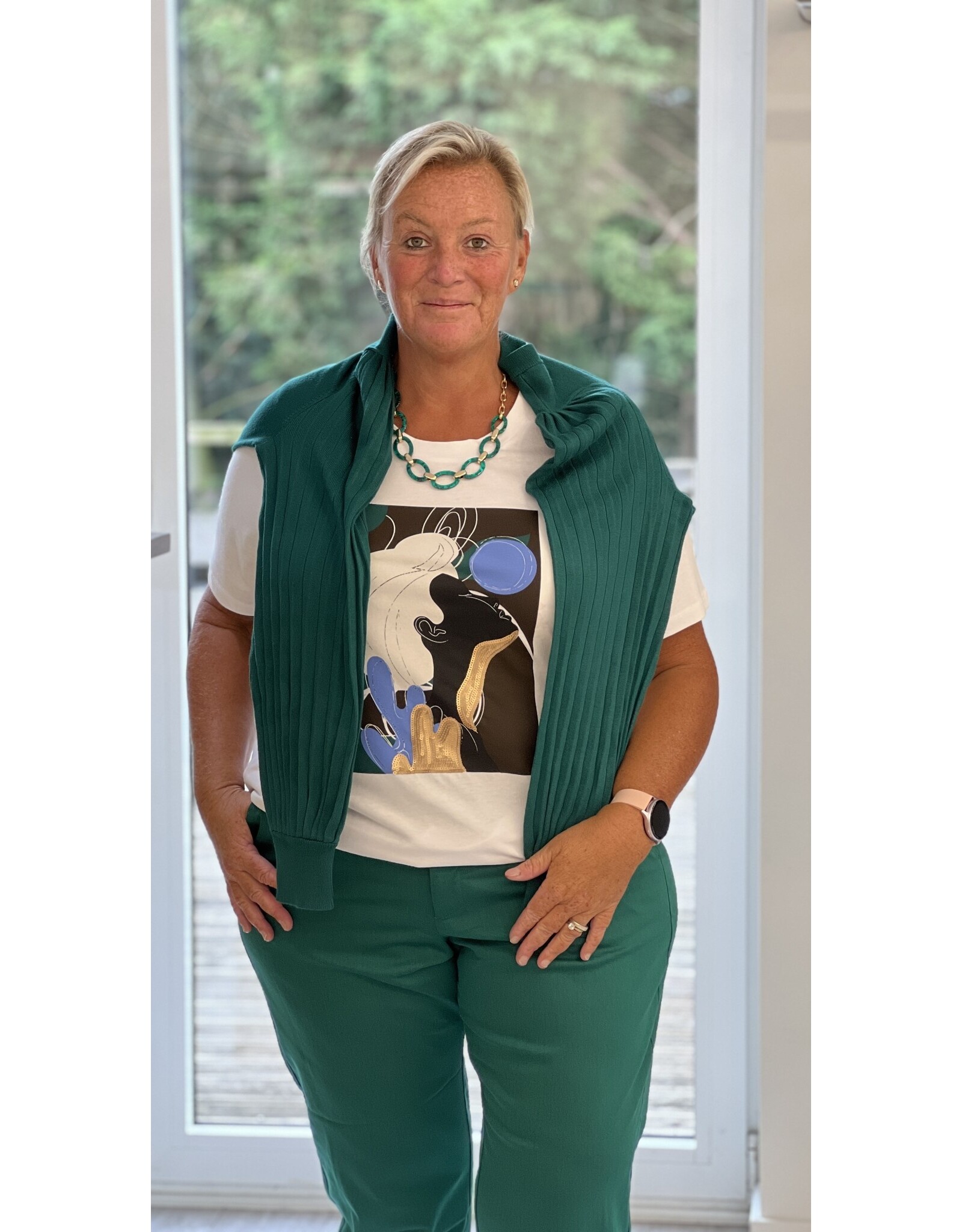 Kaffe T shirt wit met print