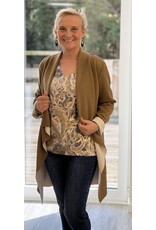 Gilet mantel cognac lang