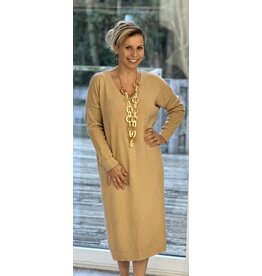Kleed V hals beige