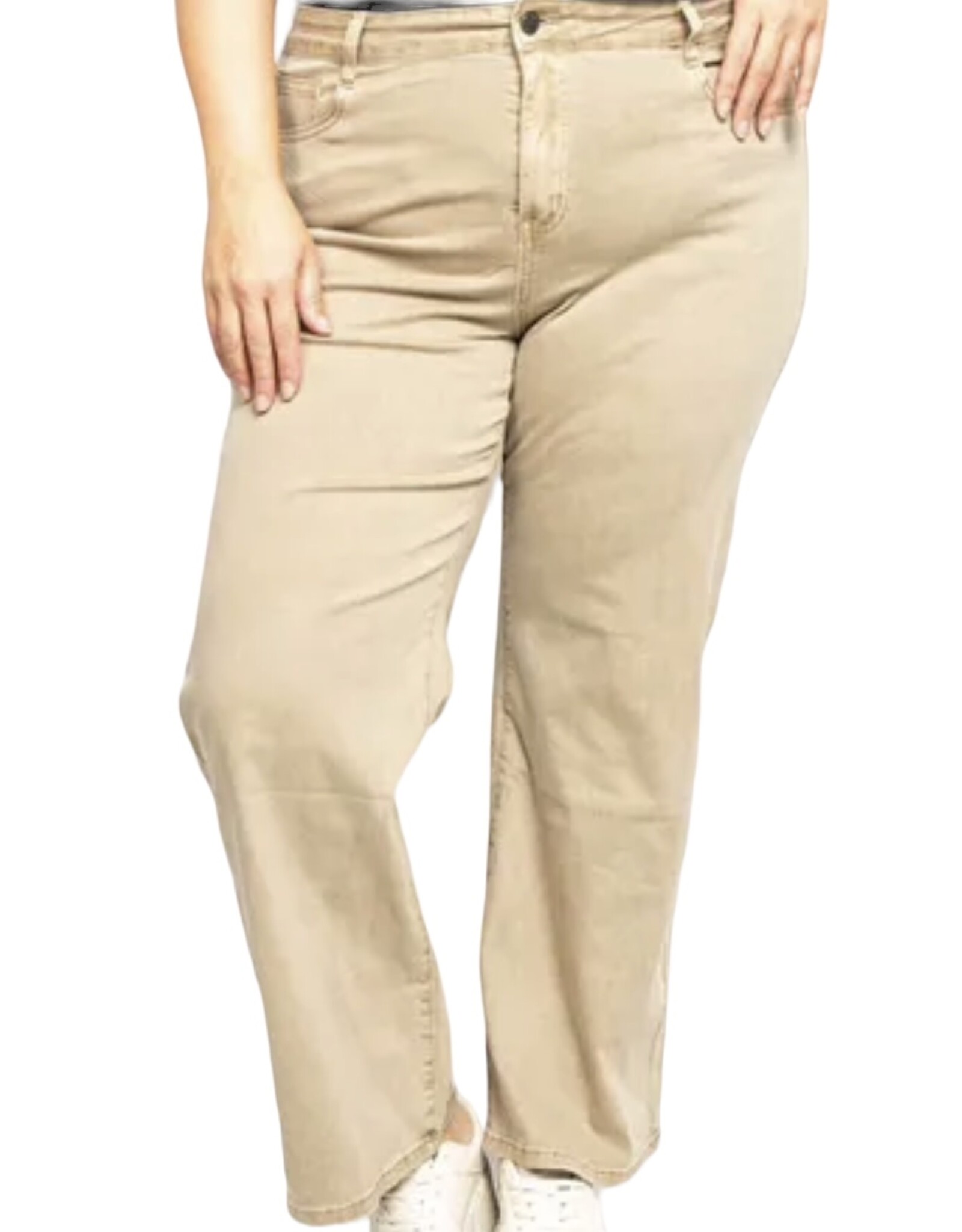 Broek Beige/kaki met wijde pijp