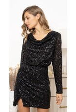 Kleed zwart met paillettes