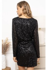 Kleed zwart met paillettes