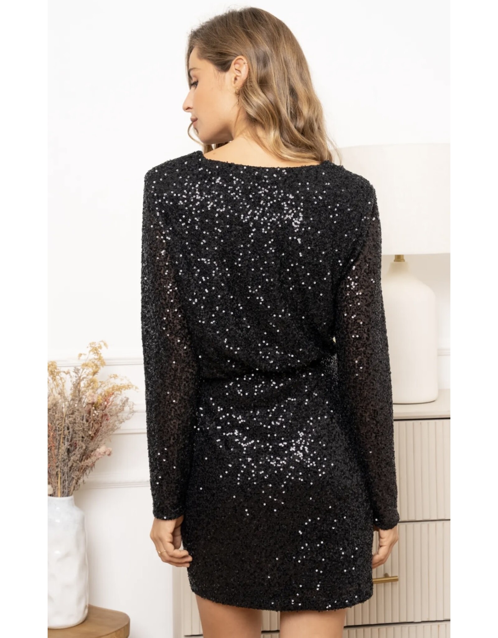 Kleed zwart met paillettes