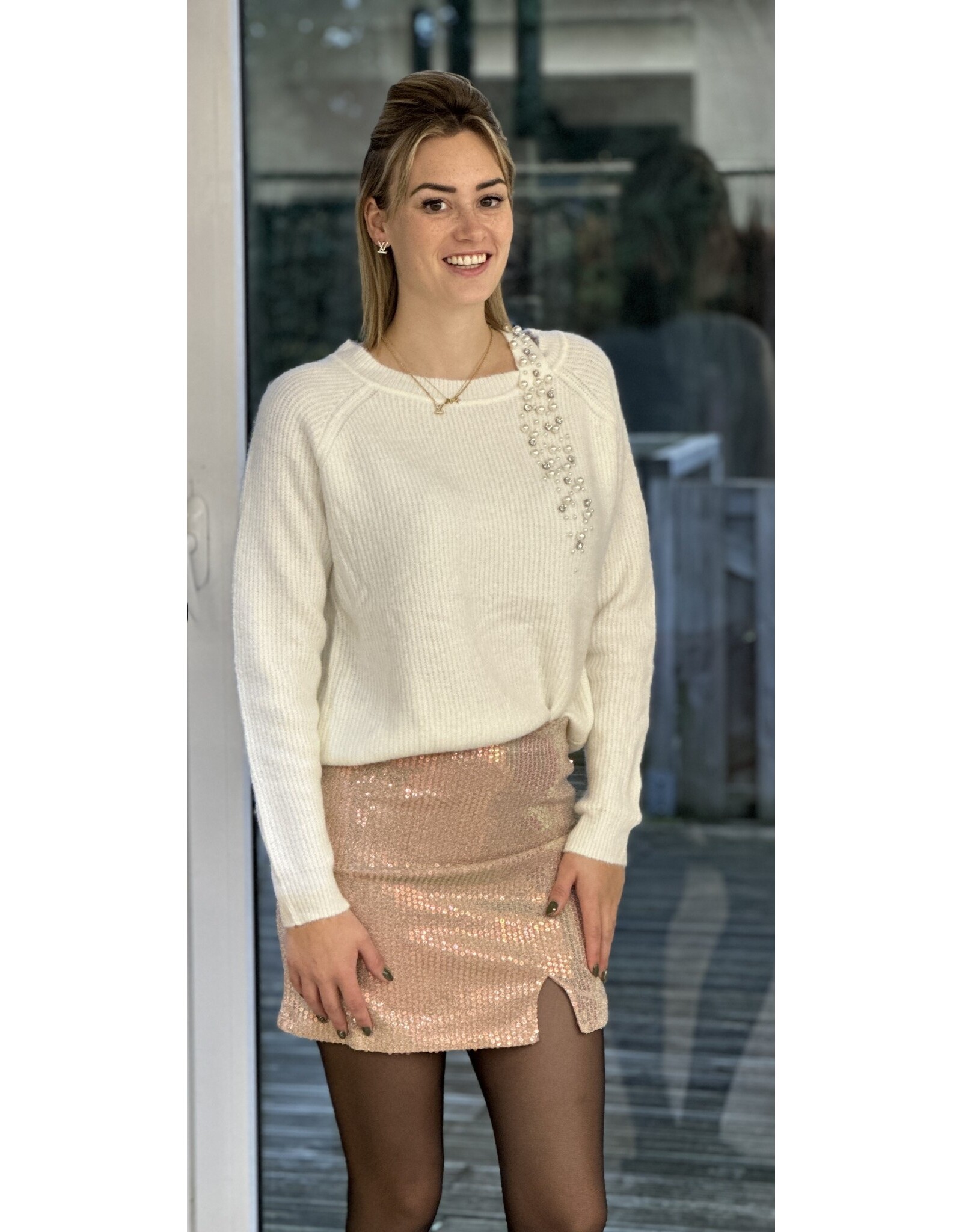 Rok roze met paillettes