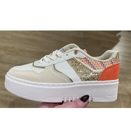Sneaker oranje en goud