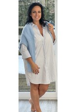 Brussel Kleed/tuniek blauw gestreept