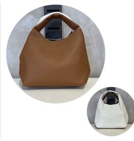 Handtassen Handtas cognac/wit