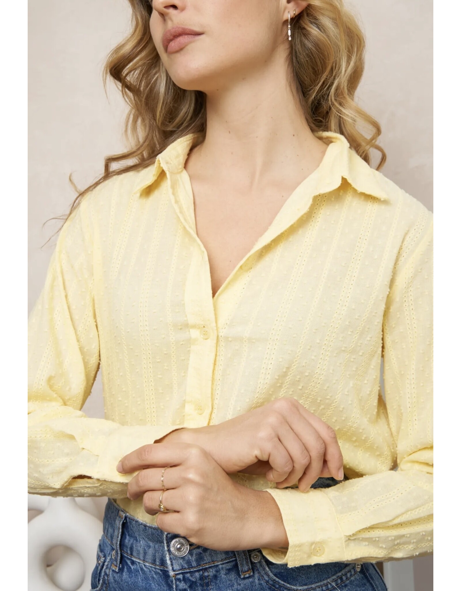 Parijs Bloes geel broderie