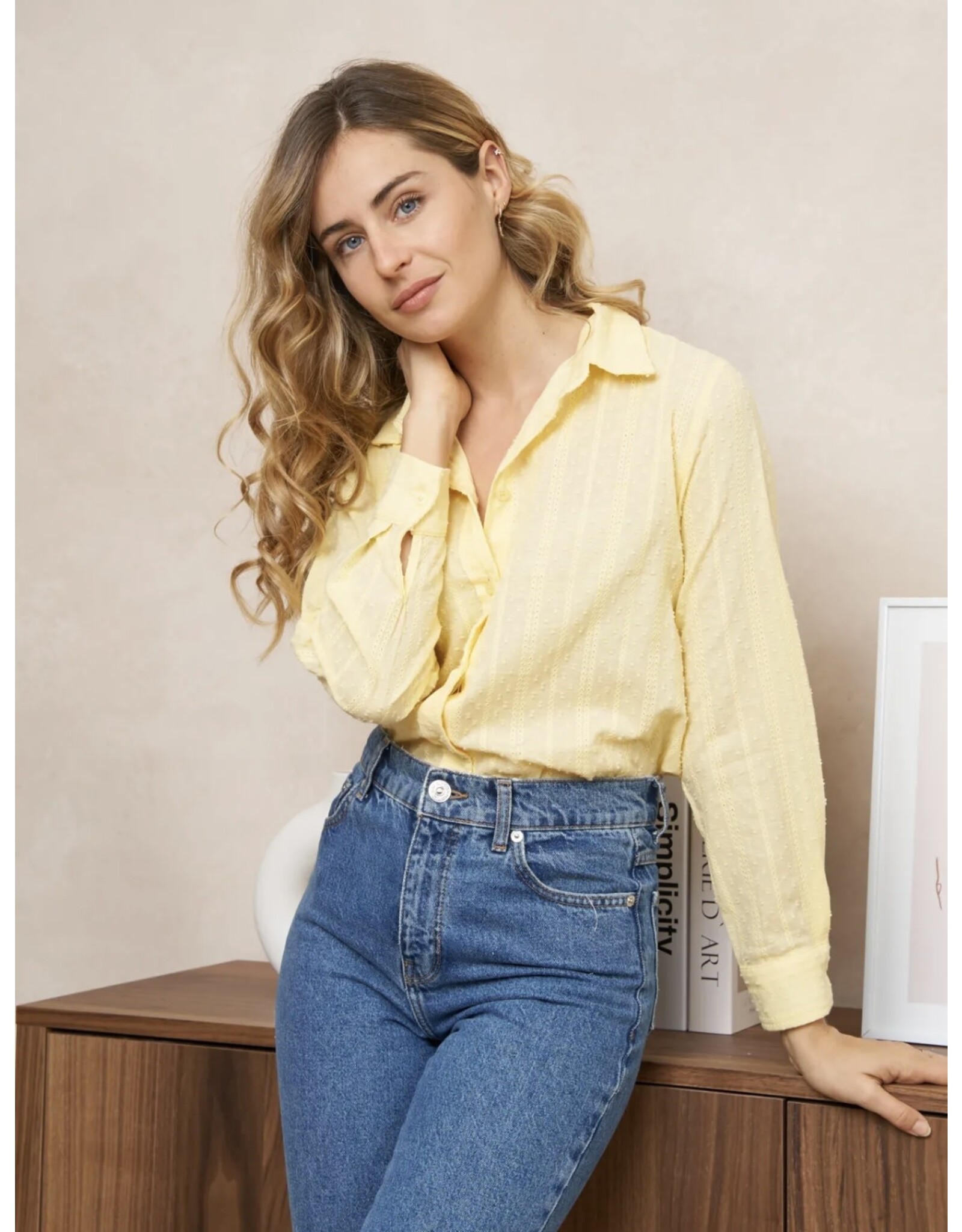 Parijs Bloes geel broderie