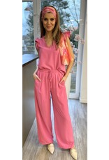 Parijs Broek fushia met elastiek