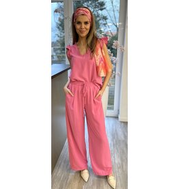 Parijs Broek fushia met elastiek