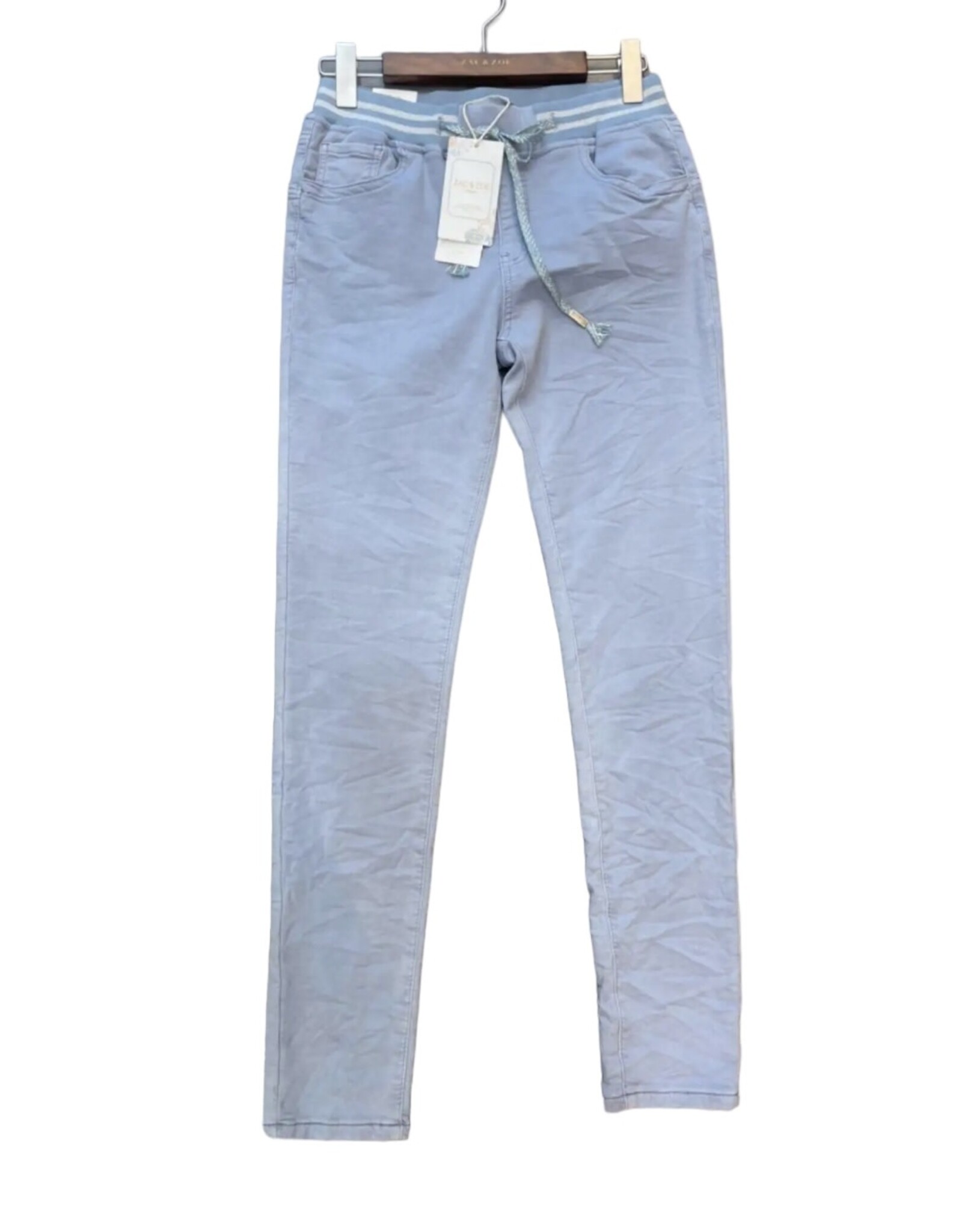 Parijs Broek met elastiek blauw