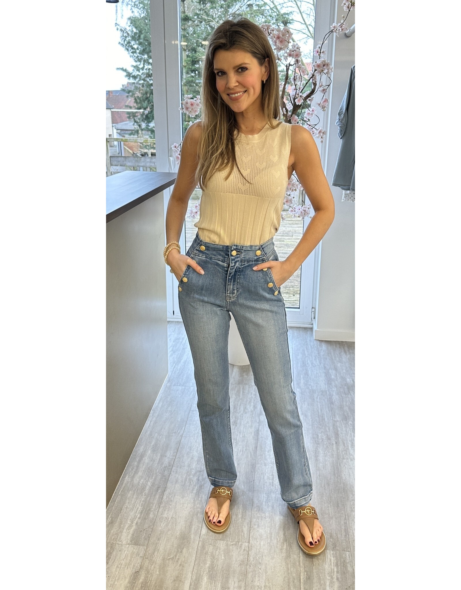 Parijs Top met hartje beige