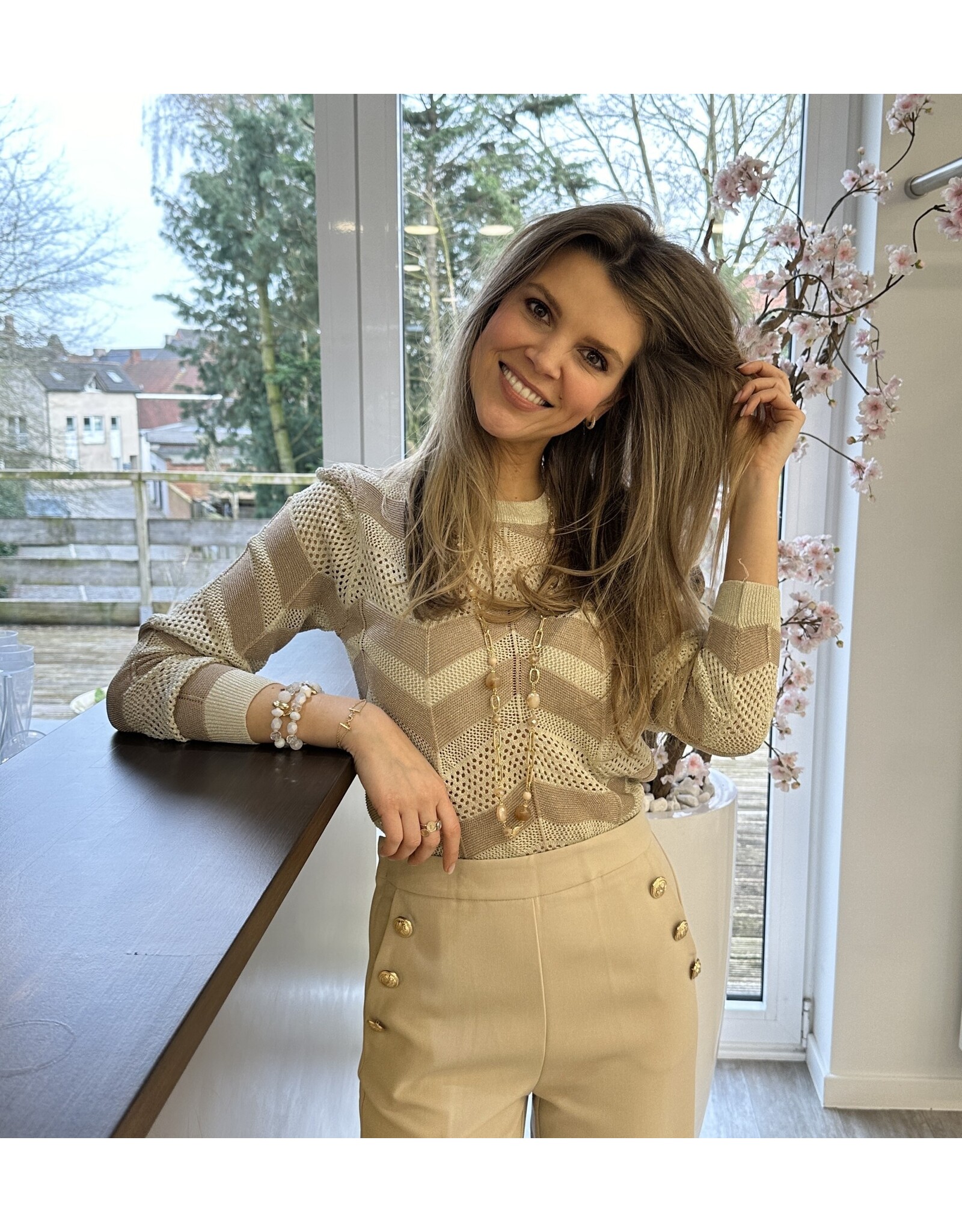 Parijs Trui goud/bruin