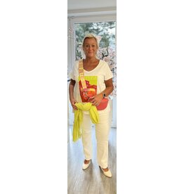 Cream T shirt Cuba print