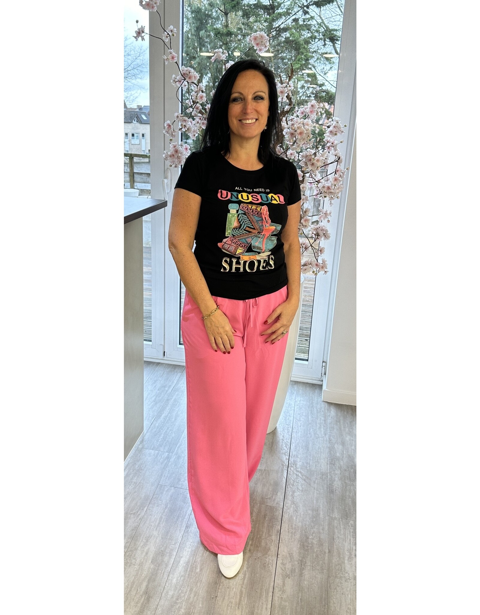 Parijs Tshirt zwart print schoen