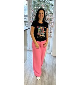 Parijs Tshirt zwart print schoen