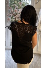 Brussel Top zwart met broderie