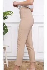 Parijs Trui beige met knoop vooraan