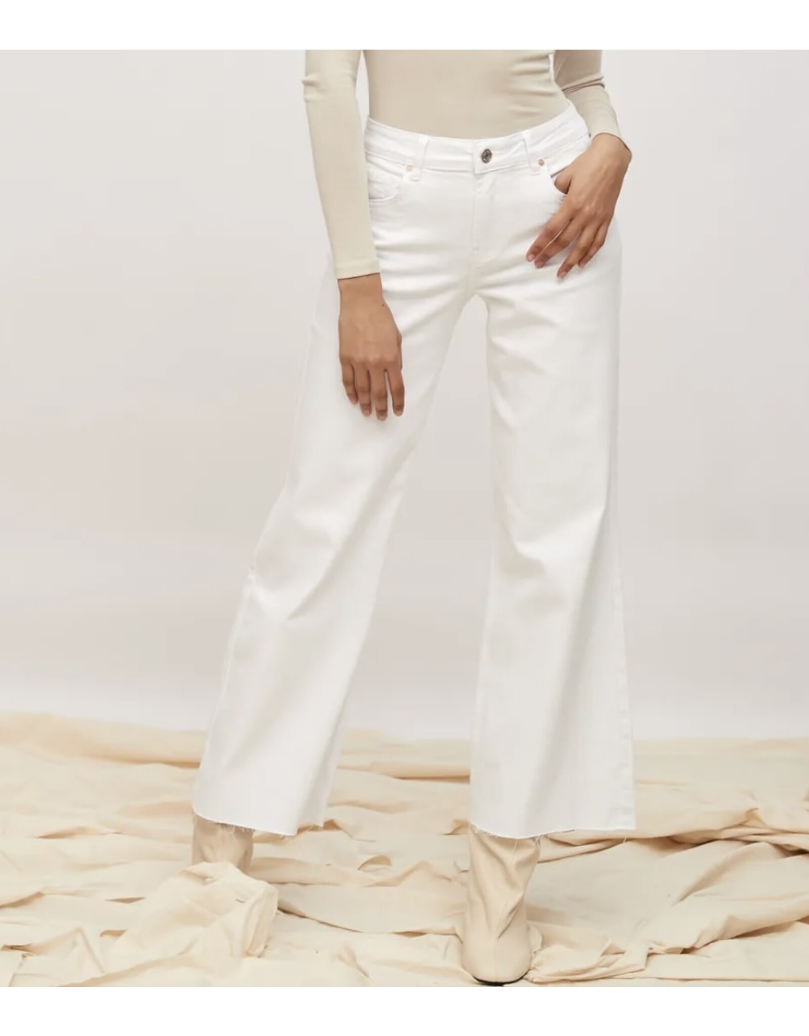 Parijs Broek toxik wit wijde pijp