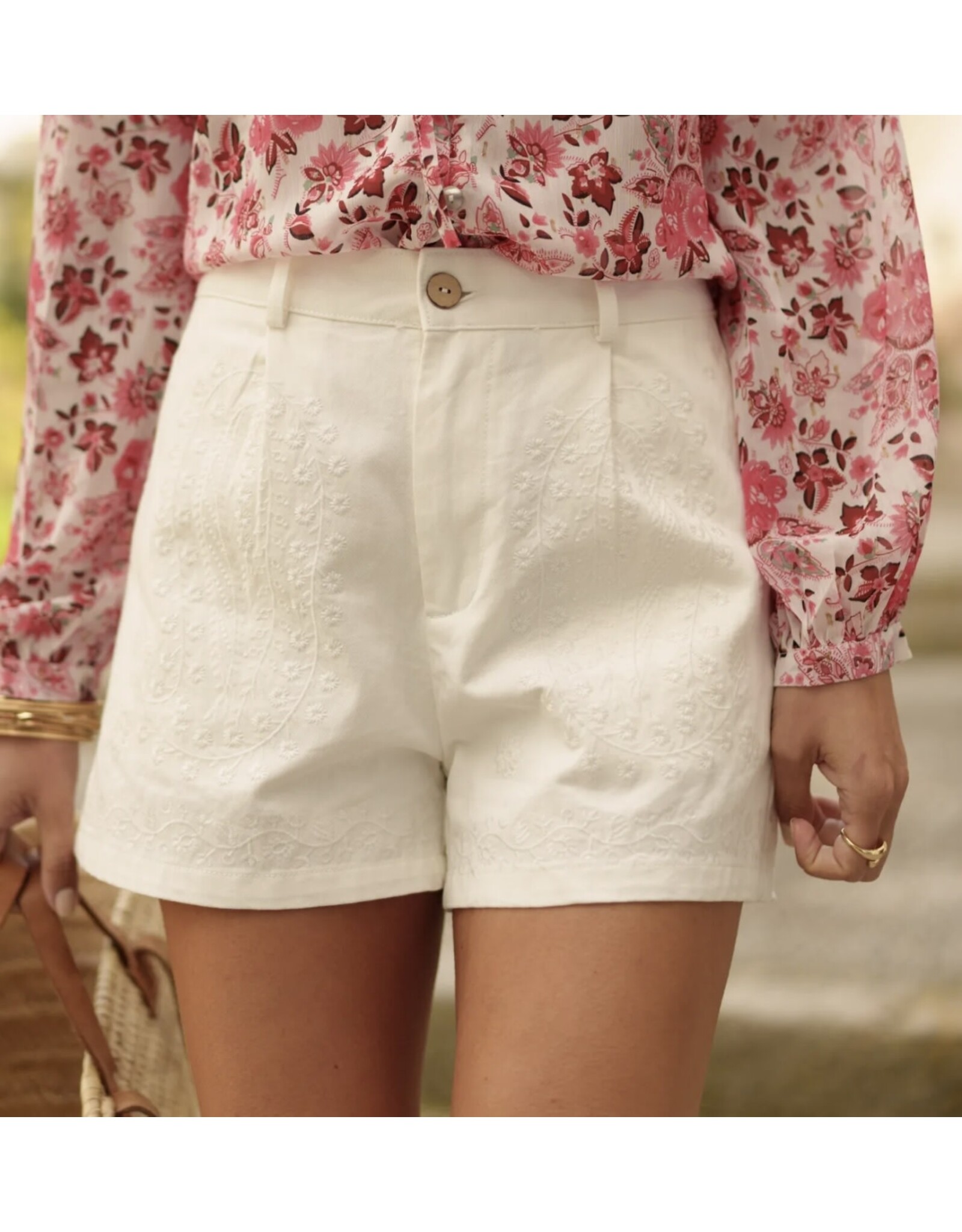 Parijs Short broderie wit