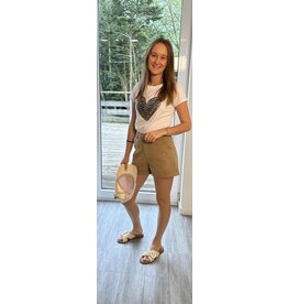 Parijs Short bruin met broderie