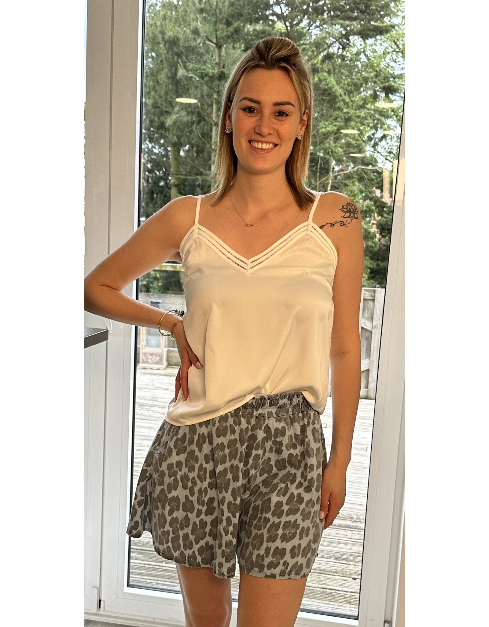 Brussel Short blauw in print