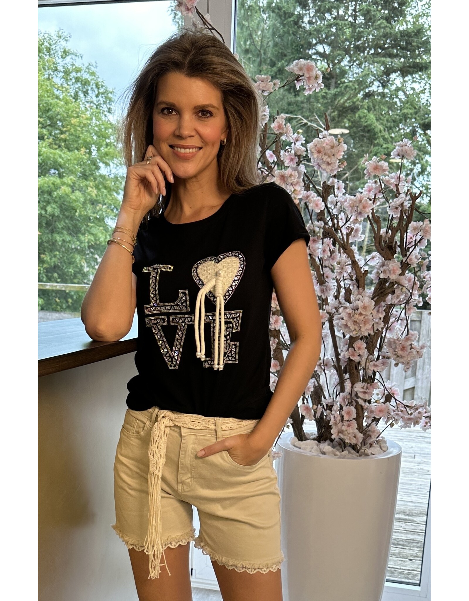 Italie T shirt love zwart