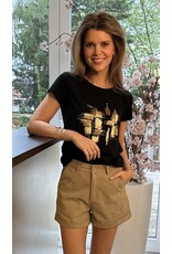 Parijs T shirt met gouden paillettes