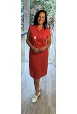 Italie Kleed koraal met bijpassende riem