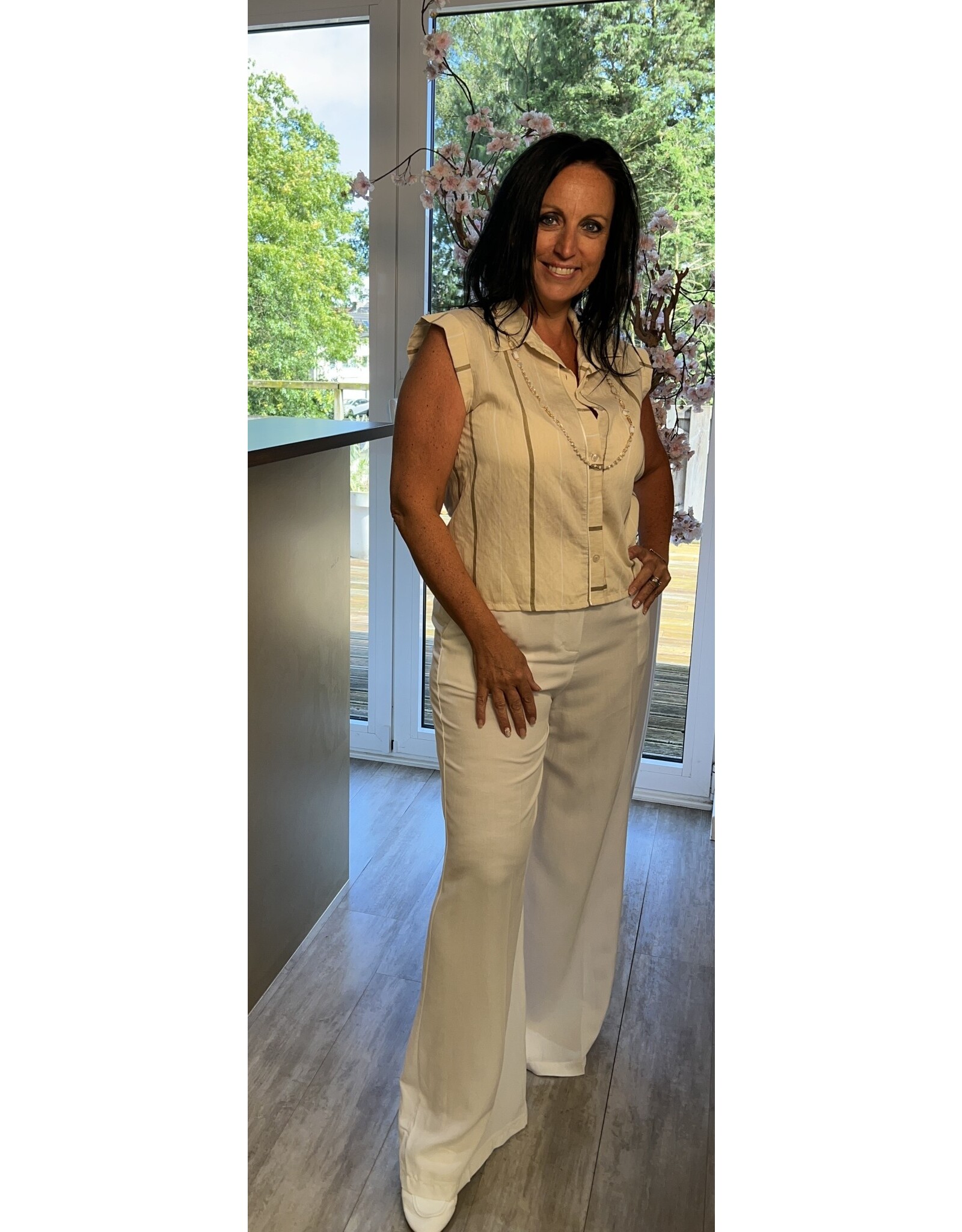 Italie Broek wit wijde pijp