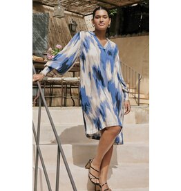 Kaffe Kleed kaffe curve blauw abstract