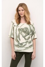 T shirt cream Crikia green rose