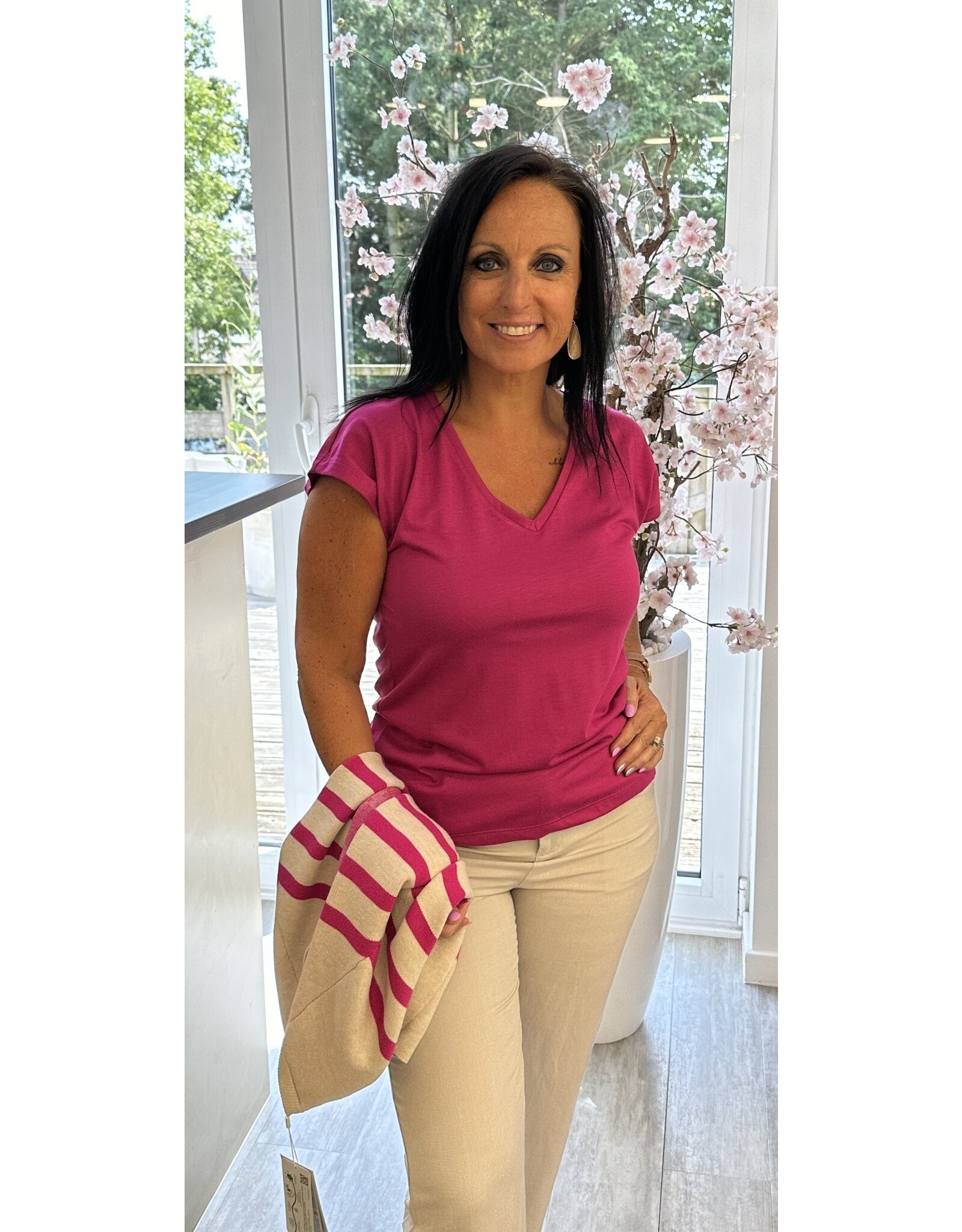 Kaffe T shirt kaffe kalise fushia