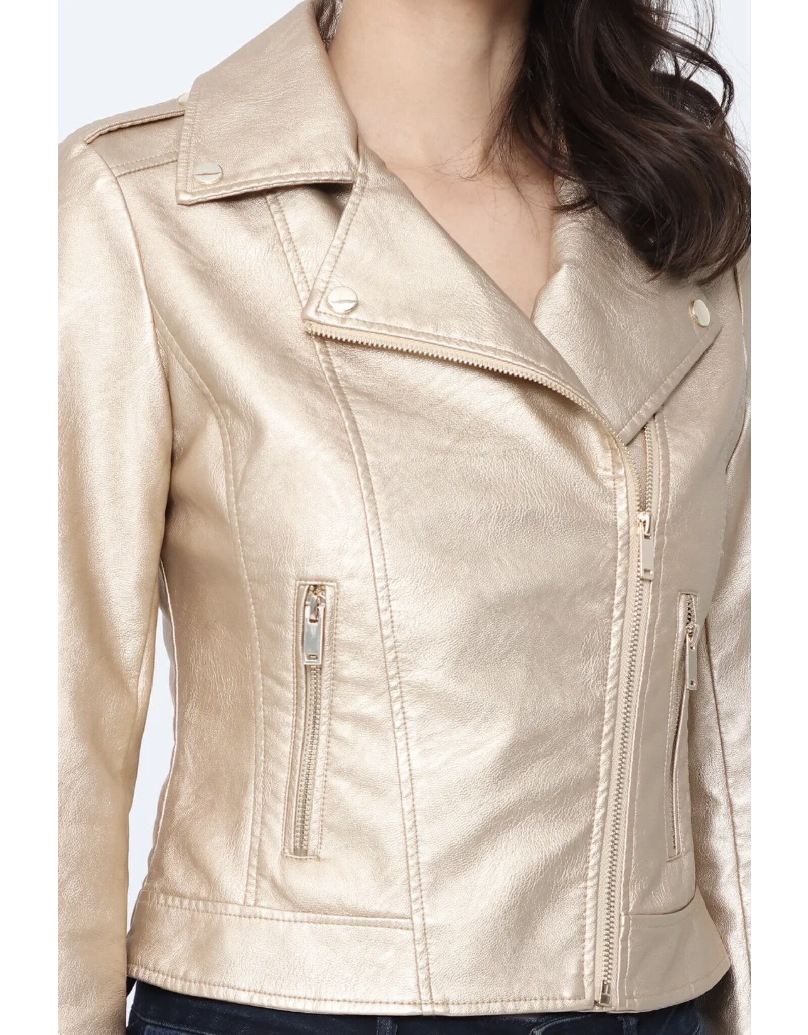 Parijs Jas goud lederlook