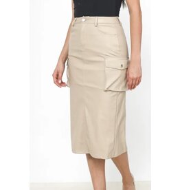 Parijs Rok lederlook beige