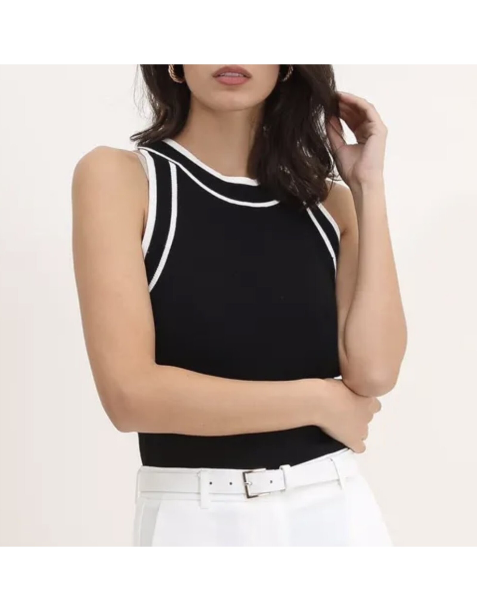 Parijs Top zwart/wit