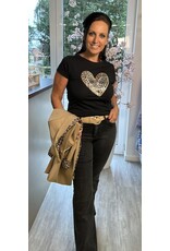 Parijs T shirt zwart met gouden hart