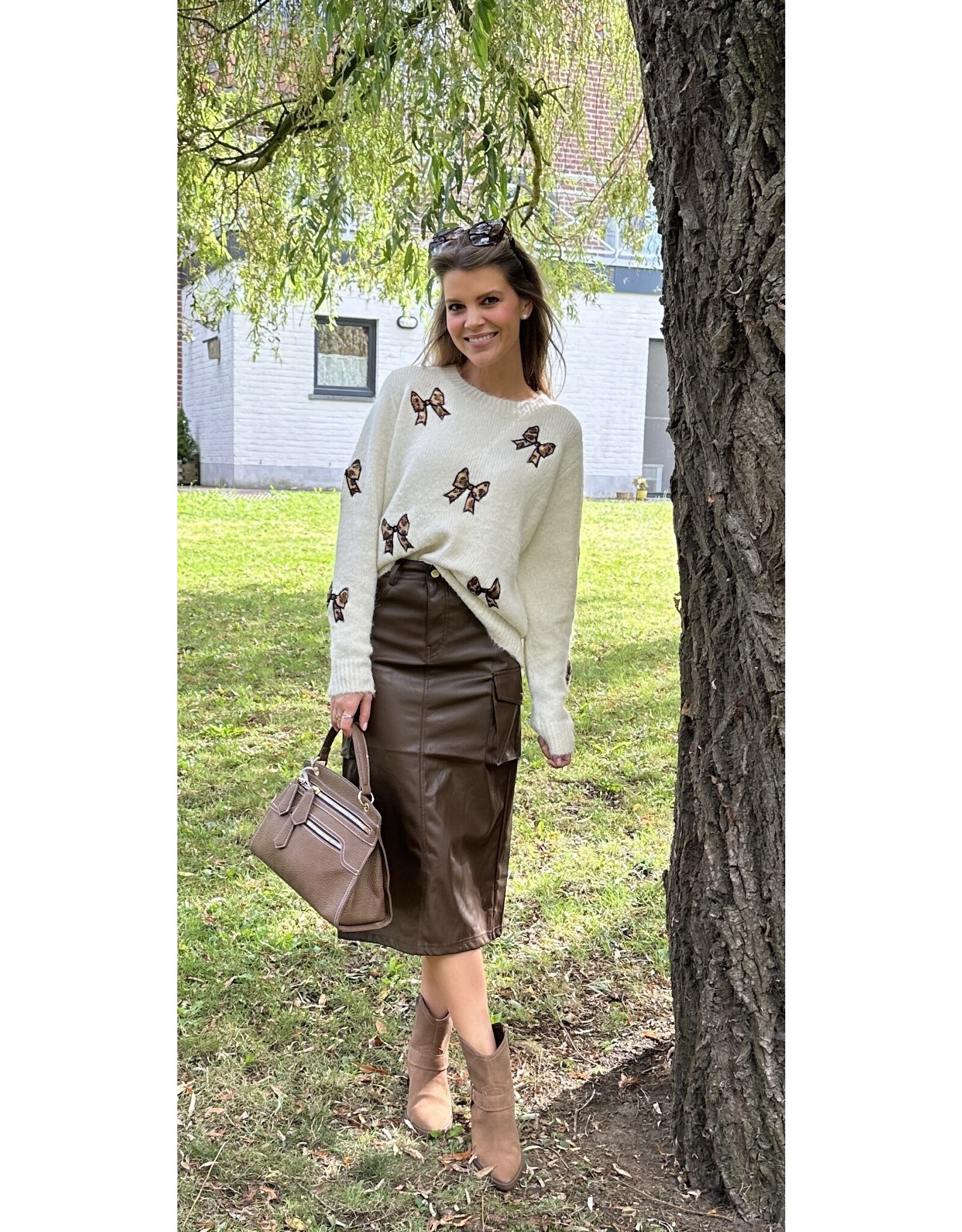 Parijs Rok choco lederlook