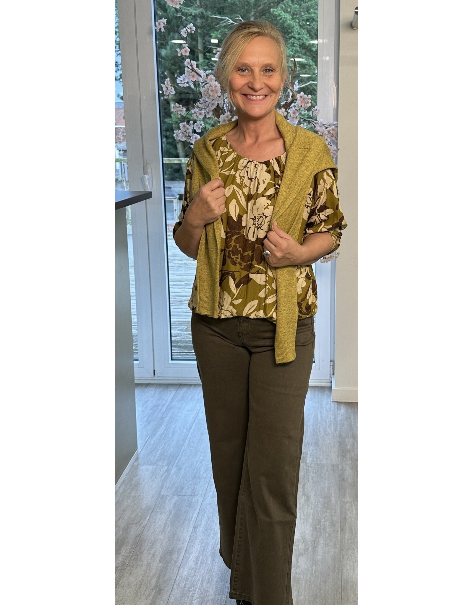 Italie Bloes groen met bloem